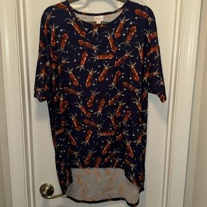 Used LuLaRoe Irma Tunic Shirt Patriotic Fourth of July Shirt Women’s Size Small